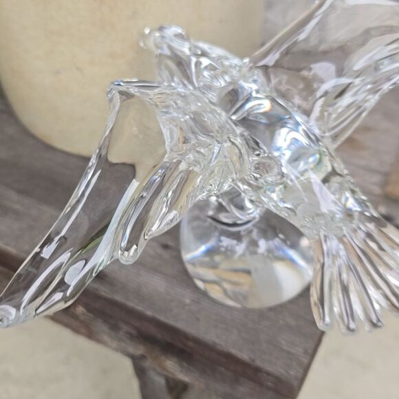John Riekes Kristaluxus Collection Vintage Handmade Crystal Eagle Paperweight - Picture 9 of 16